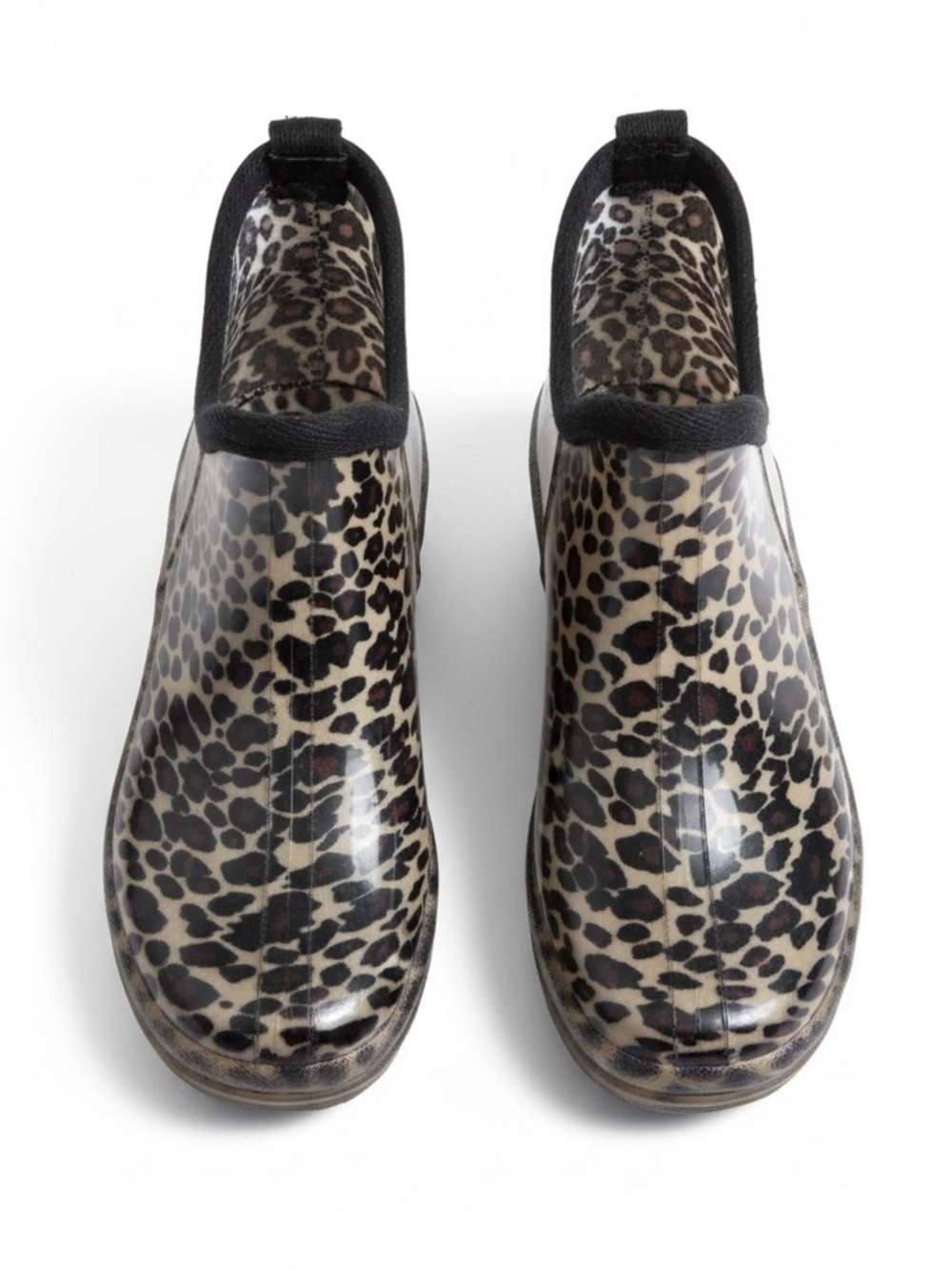 Capelli Leopard Print Rain Boots Ankle Waterproof Rubber Size 7
